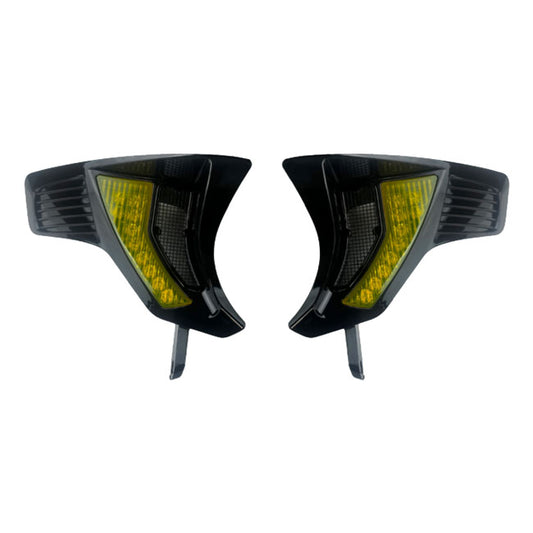 Custom Dynamics Turn Signal LED Vent Inserts - Front - Black - Custom Dynamics mirrors with turn signals at Pedro's Parts