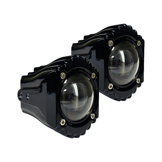 Custom Dynamics Shark Demon LED Fog Lights. Yellow - Custom Dynamics lights misc at Pedro's Parts