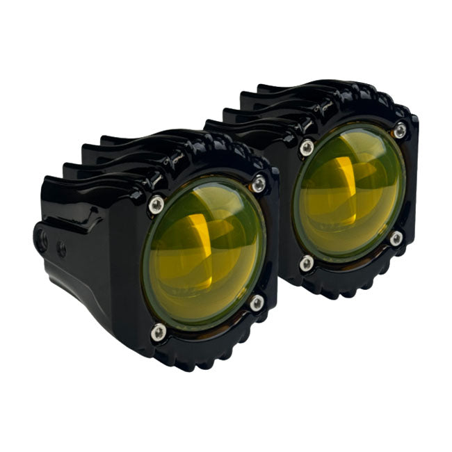 Custom Dynamics Shark Demon LED Fog Lights. Yellow - Custom Dynamics lights misc at Pedro's Parts