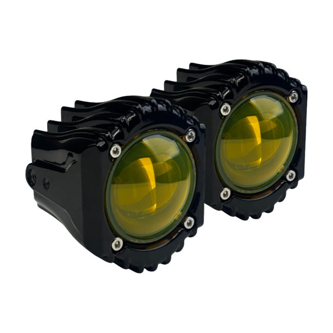 Custom Dynamics Shark Demon LED Fog Lights. Yellow - Custom Dynamics lights misc at Pedro's Parts