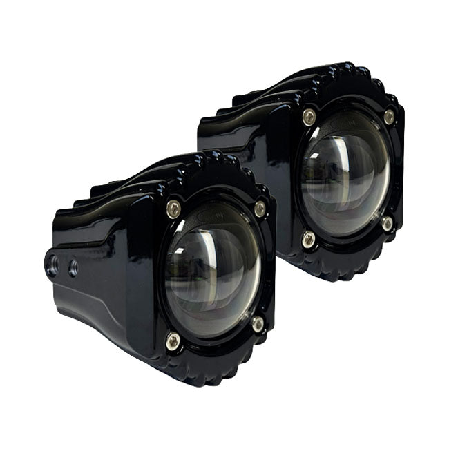 Custom Dynamics Shark Demon LED Fog Lights. Yellow - Custom Dynamics lights misc at Pedro's Parts