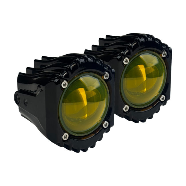 Custom Dynamics Shark Demon LED Fog Lights. Yellow - Custom Dynamics lights misc at Pedro's Parts