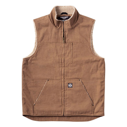 WCC Sherpa Lined Canvas Workvest Brown