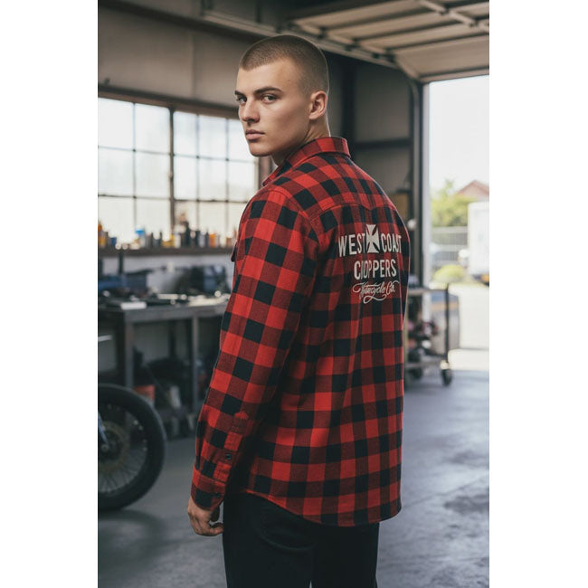 WCC Motorcycle Co. Riding Shirt Red/black