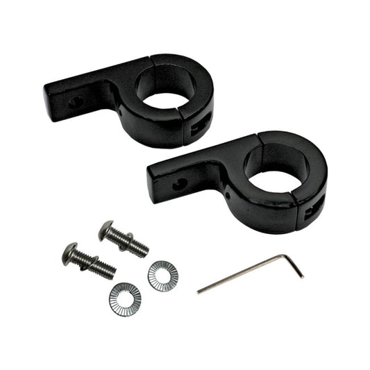 Custom Dynamics engine guard fog lamp clamp set. Black - Custom Dynamics spotlights mount brackets at Pedro's Parts