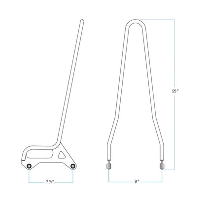 Biltwell, Exfil Sissy Bar. 96-03 XL Sportster. Black