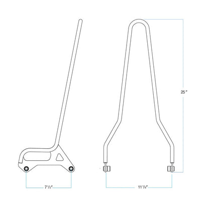 Biltwell, Exfil Sissy Bar. 04-20 XL Sportster. Chrome