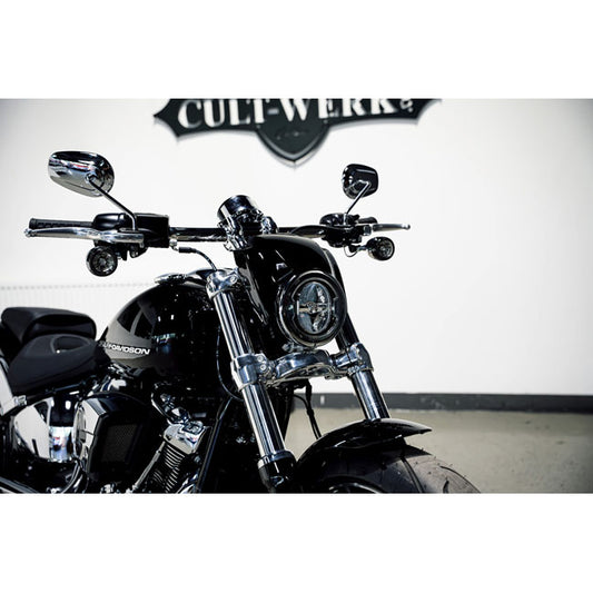 Cult-Werk, FXBR Headlamp Mask 'V-Rod Style'. Gloss Black