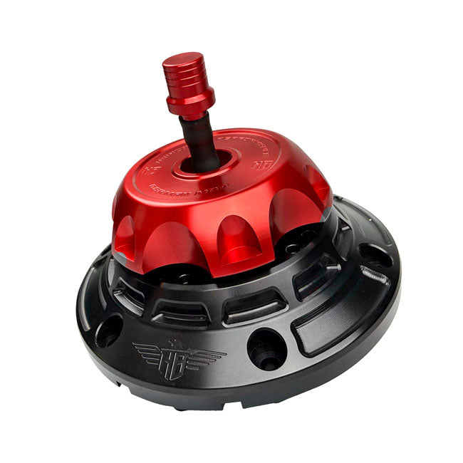 HeinzBikes, 'Performance' Vented Gas Cap Set. Black/Red