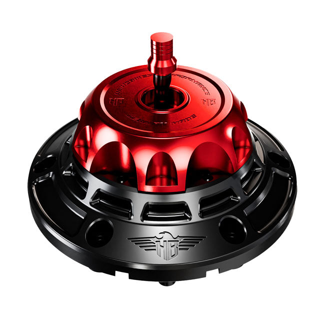 HeinzBikes, 'Performance' Vented Gas Cap Set. Black/Red