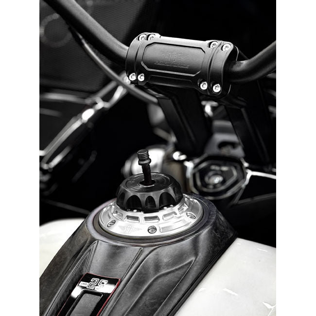 HeinzBikes, 'Performance' Vented Gas Cap Set. Silver/Black