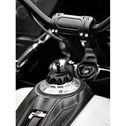 HeinzBikes, 'Performance' Vented Gas Cap Set. Silver/Black