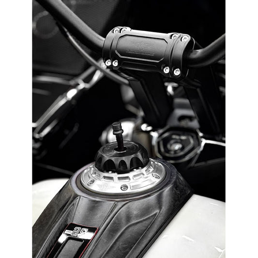 HeinzBikes, 'Performance' Vented Gas Cap Set. Silver/Black