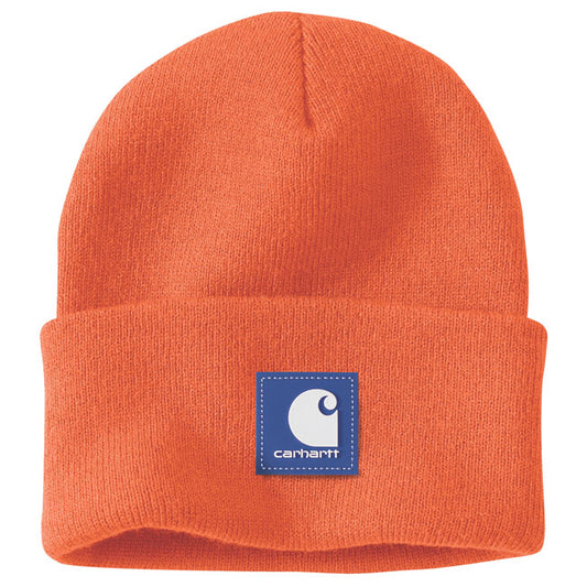 Carhartt Rubber Patch Watch Cap Beanie Brite Orange