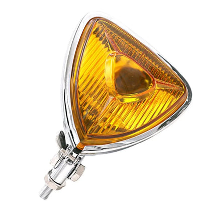 Triangle Chopper Spotlight. - Chrome, yellow Lens