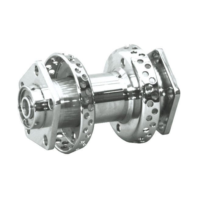 Chrome Dual Flange Hub, 7/16 & 3/8 Holes