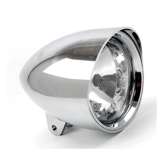 Smoothie 5-3/4" Headlamp with Round Visor. Chrome
