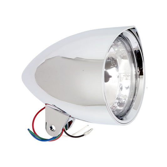 Smoothie 5-3/4" Headlamp with Peak Visor. Chrome