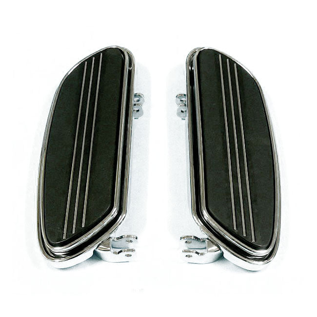 Runway Rider Floorboards, 1" Extended. Chrome