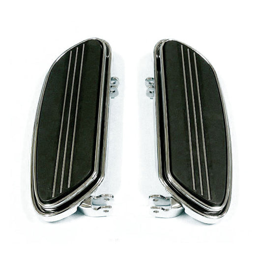 Runway Rider Floorboards, 1" Extended. Chrome