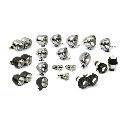 Dual 4" H4 Headlamp Assembly. Chrome