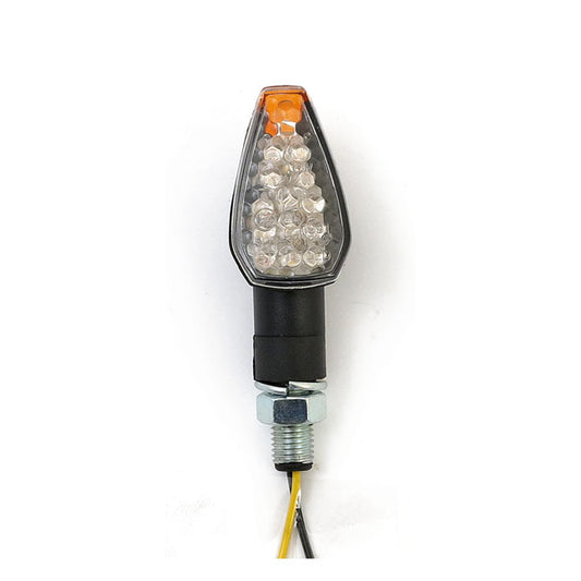 Peak, Mini LED Turn Signals. 20mm Stem. Clear Lens