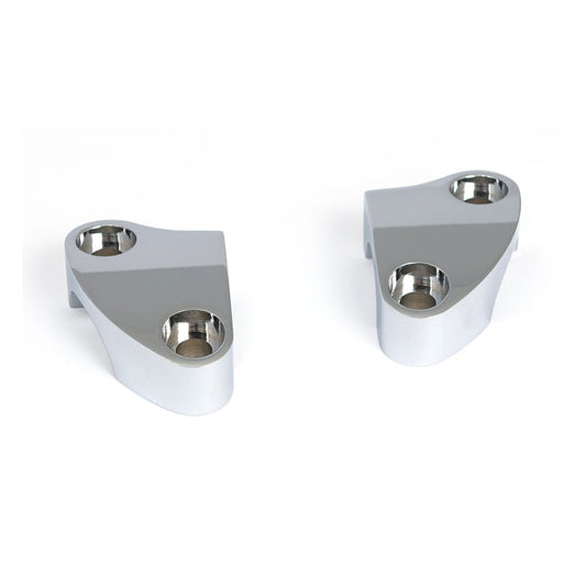 Handlebar Top Clamp Set. Chrome, Plain