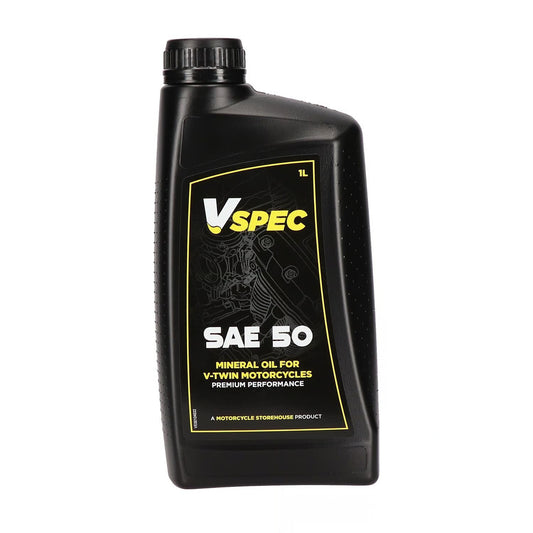 Vspec, SAE 50 (Mineral) motor oil. 1 liter bottle.