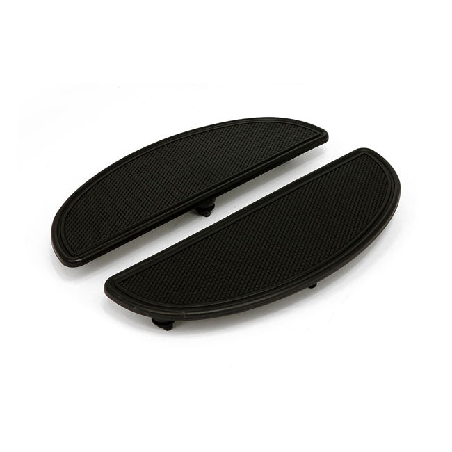 Oval Floorboard Pads. Knurled/Ribbed. Black