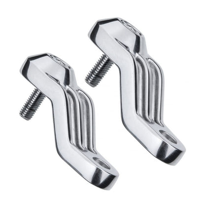 Motone, Ribbed Triline Turn Signal Brackets. Polished