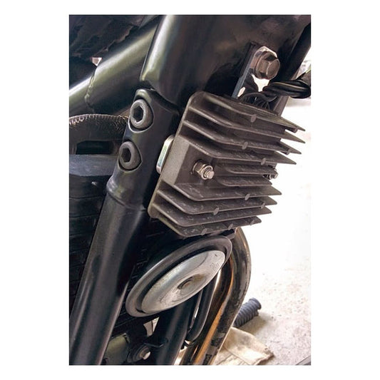 Motone, Regulator Relocation Bracket. Black. 2001-2015 Triumph Classics