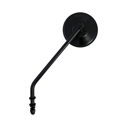 Steel 4" Round Mirror. Black, Long Stem