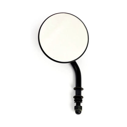Steel 3" Round Mirror. Black, Short Stem