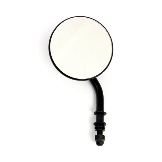 Steel 3" Round Mirror. Black, Short Stem