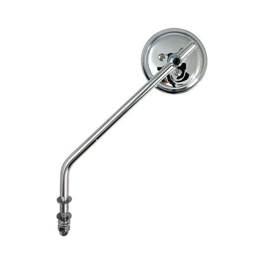 Steel 3" Round Mirror. Chrome, Long Stem