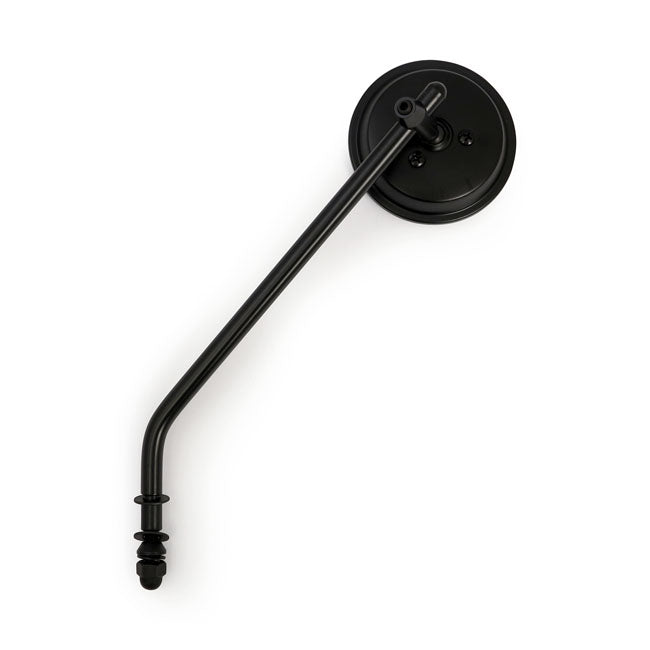Steel 3" Round Mirror. Black, Long Stem