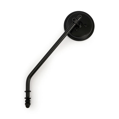 Steel 3" Round Mirror. Black, Long Stem