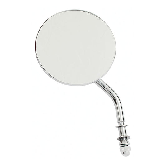Steel 3" Round Mirror. Chrome, Short Stem