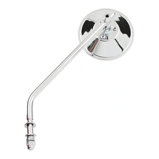 Steel 4" Round Mirror. Chrome, Long Stem