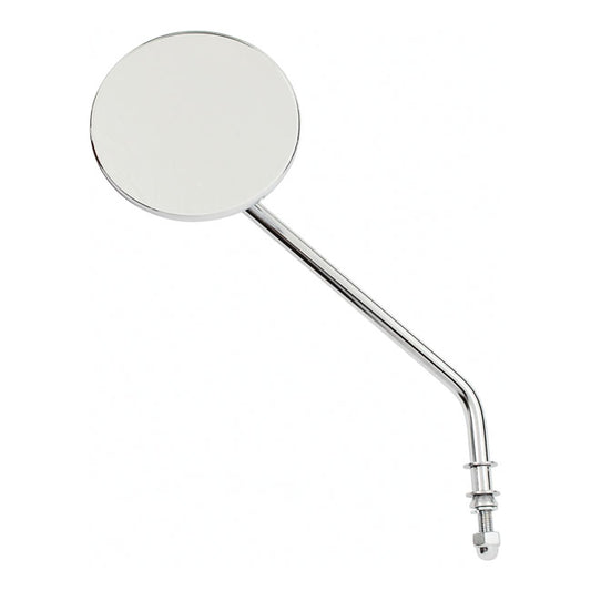 Steel 4" Round Mirror. Chrome, Long Stem