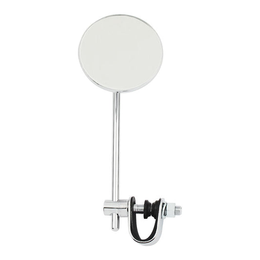Round Clamp-On Style Steel Mirror, 3" with 6" Stem