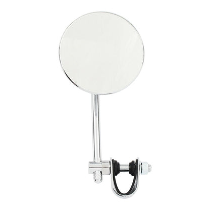 Round Clamp-On Style Steel Mirror, 4" with 5" Stem