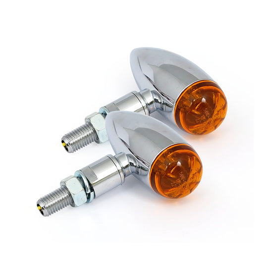 Micro Bullet LED Turn Signals, Chrome