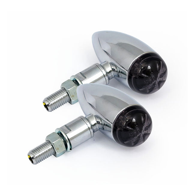 Micro Bullet LED Turn Signals, Chrome