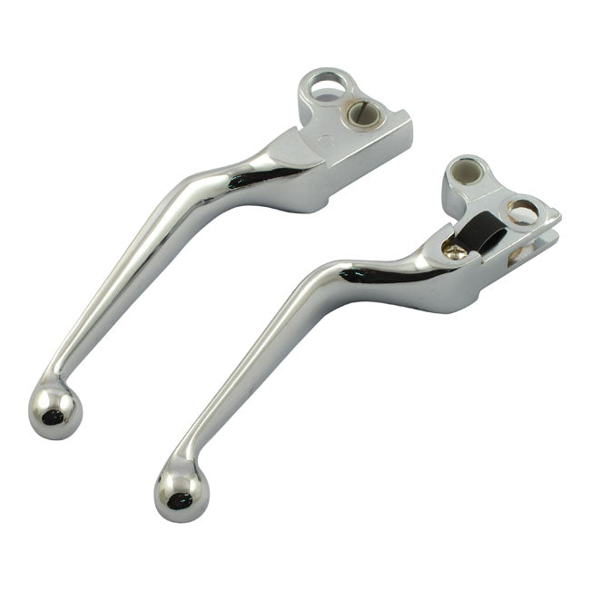 Handlebar Lever Set, 93-up Style. Chrome
