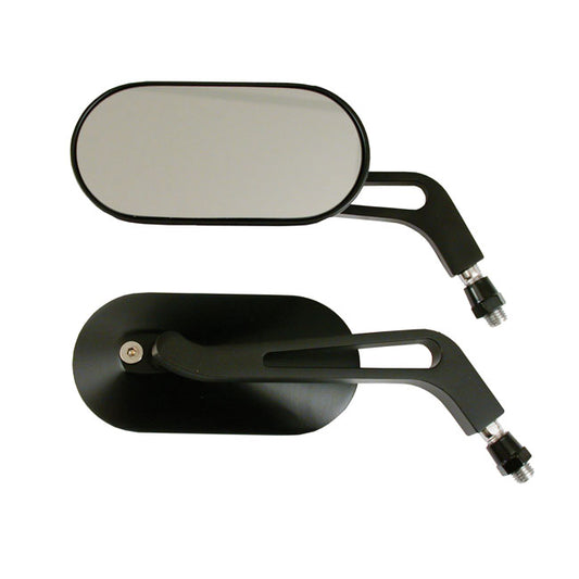 Oval Mirror Set Aluminium Black