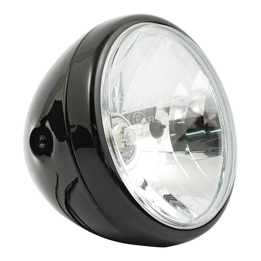 Reno 7" H4 Headlamp. No Halo Ring. Black