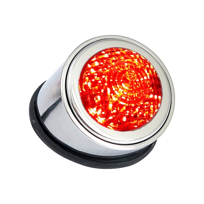 Old school LED taillight, type 1. Chrome. Clear lens
