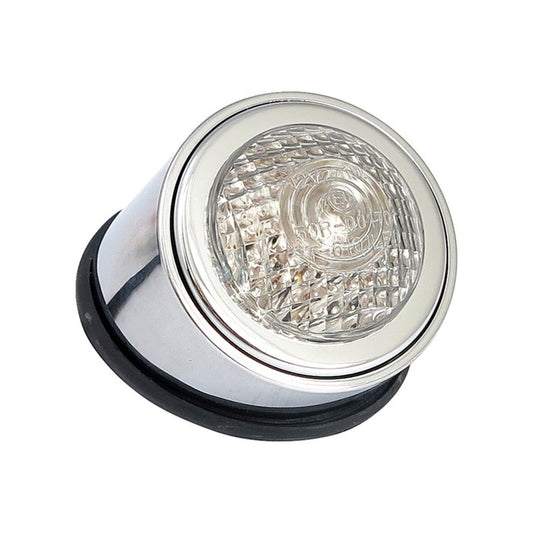 Old school LED taillight, type 1. Chrome. Clear lens