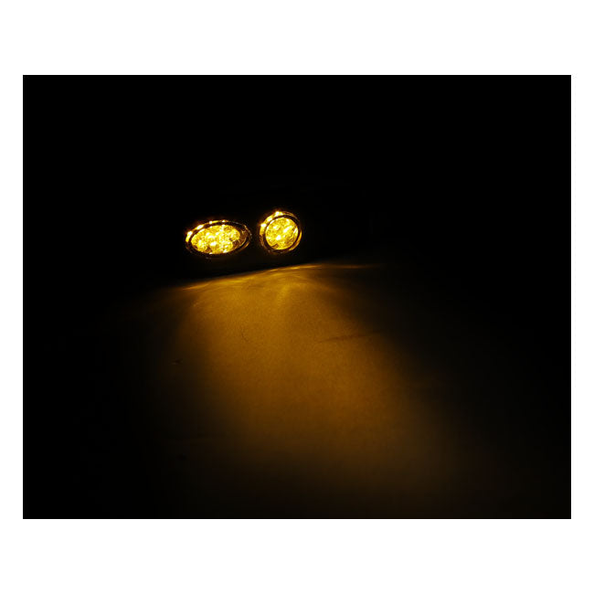 Cluster, LED Turn Signals. Black. Clear Lens